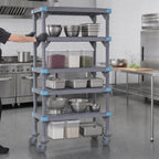 Thumbnail image #3 for Quantum Millenia QPM245474VS-5 Mobile Polymer Shelving Starter Unit, 5 Shelves, 54 x 24 x 74 Inches, Gray