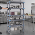 Thumbnail image #3 for Quantum Millenia Mobile Polymer Shelving Starter Unit with 5 Open Grid Shelves, 54 x 24 Inch, Gray