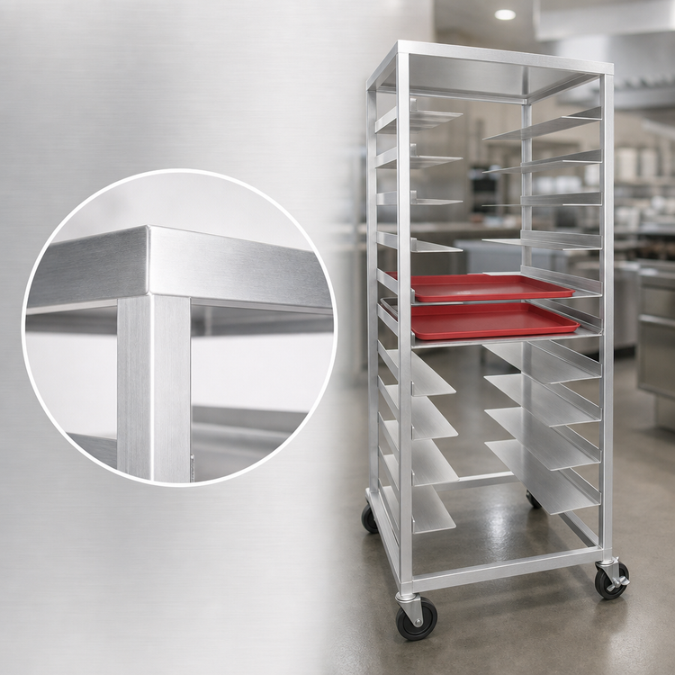 Product image #3 for Aluminum Room Service Meal Delivery Cart for Patient Trays, 24-Tray Capacity