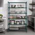 Thumbnail image #4 for Metro Super Erecta 48-Inch W x 21-Inch D x 74-Inch H Starter Wire Shelving Unit, 5 Shelves, Metroseal 3 Green Epoxy Finish