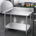 Thumbnail image #3 for Advance Tabco Stainless Steel Work Table with 14-Gauge 304 Top, 5-Inch Backsplash, and Adjustable Undershelf, 48 x 36 Inches