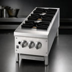 Thumbnail image #3 for Jade Range (Middleby) Supreme JHP-312-F 12-Inch Floor Model Gas Hot Plate with 3 Open Burners and Stainless Steel Construction