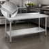 Thumbnail image #3 for Eagle Group Deluxe Series 60-Inch x 30-Inch Stainless Steel Work Table with Rear Upturn and Adjustable Undershelf