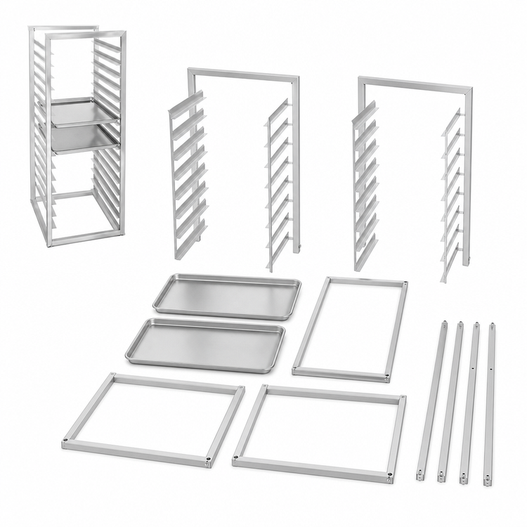 Product image #3 for Channel Manufacturing Knock-Down Aluminum End-Load Reach-In Refrigeration Bun Pan Rack, 16 Full-Size Pan Capacity