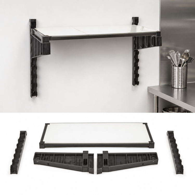Product image #3 for Cambro Camshelving Elevation 14 x 30-Inch Solid Wall Shelving Shelf Kit with 15-Inch Uprights, Brushed Graphite