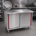 Thumbnail image #3 for Eagle Spec-Master Marine Counter Edge Enclosed Work Table with Sliding Doors, 48 x 24 Inches, 304 Stainless Steel Top