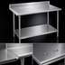 Thumbnail image #3 for Advance Tabco Premium Series 144-Inch x 30-Inch 304 Stainless Steel Work Table with 5-Inch Backsplash and Galvanized Undershelf