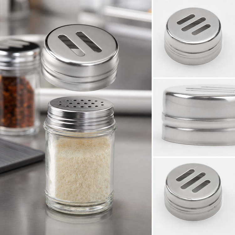 Product image #3 for 2-Inch Slotted Stainless Steel Replacement Shaker Top for 2 oz. Shakers