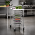 Thumbnail image #3 for Metro Portable Half-Height End-Load Wire Prep Rack with Poly Top, 8-Pan Capacity