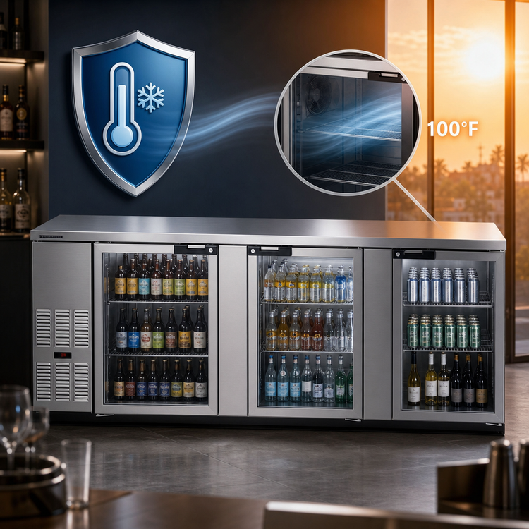 Product image #3 for Hoshizaki BB95-G-S 95.5" Three-Section Glass Door Back Bar Cooler