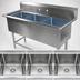 Thumbnail image #3 for John Boos Pro-Bowl 3-Compartment Stainless Steel Sink, 53-1/8 Inch W x 25-1/2 Inch D, 14 Gauge