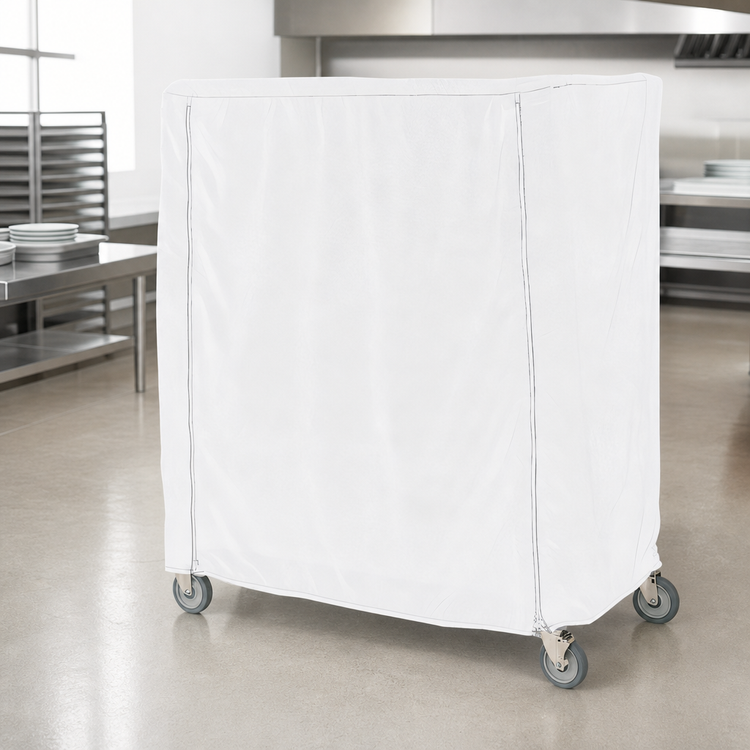 Product image #3 for Metro Queen Mary/Banquet Cart Cover, 48 x 18 x 62 Inches, Uncoated Knitted Polyester, White