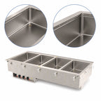Thumbnail image #3 for Vollrath 3640770HD Drop-In Electric Hot Food Well, 4 Full-Size Insulated Wells, Wet Operation, Thermostatic Controls, 316 Stainless Steel