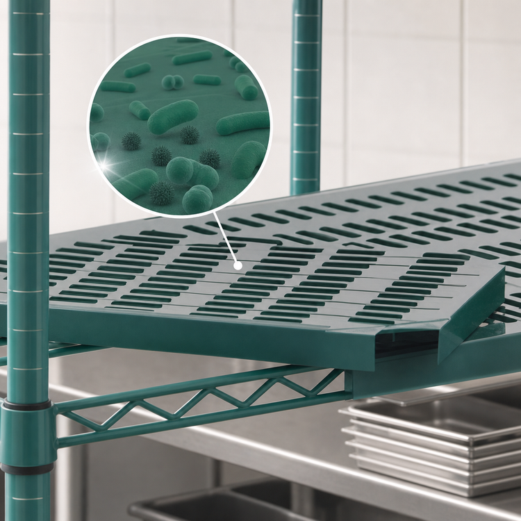Product image #3 for QuadPlus 36 Inch x 24 Inch Solid Green Polymer Shelf Mat with MICROGARD Antimicrobial Protection