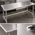 Thumbnail image #3 for Eagle Group Spec-Master 60-Inch x 30-Inch Flat Top Stainless Steel Work Table with Galvanized Tubular Base