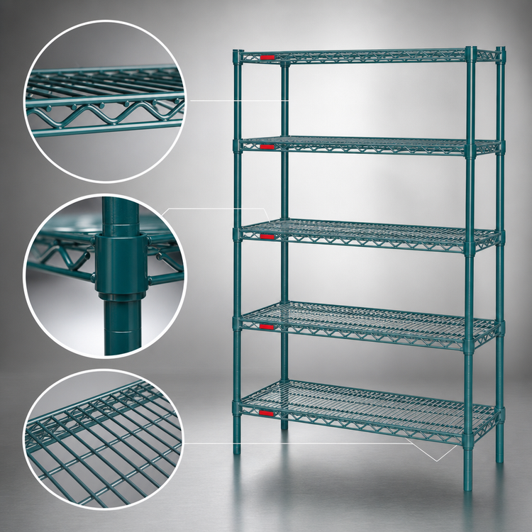 Product image #3 for EagleGard 5-Tier Starter Wire Shelving Unit, 48 x 18 x 86 Inches, QuadTruss Shelves