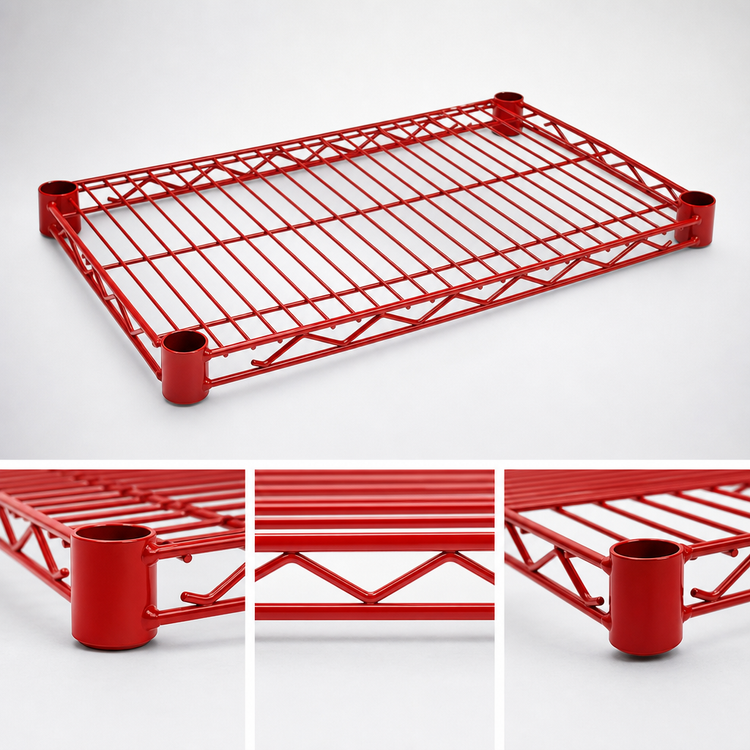Product image #3 for Eagle Group Stand-Outs 72" x 21" Red Epoxy Decorative Wire Shelf with Patented QuadTruss Design
