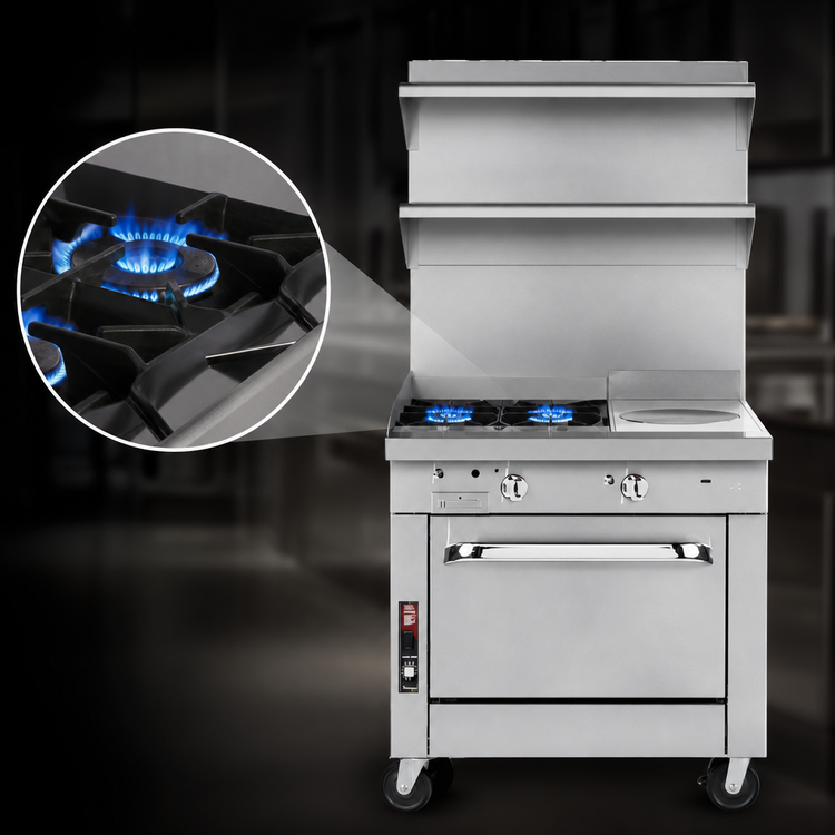Product image #3 for Southbend Platinum Heavy Duty 32-Inch Modular Gas Range with (2) Open Burners and 16-Inch Hot Top