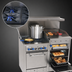 Thumbnail image #3 for Comstock-Castle F3218-36B 48-Inch Commercial Gas Range with 2 Open Burners, 36-Inch Raised Griddle, and 2 Space-Saver Ovens
