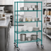 Thumbnail image #3 for Quantum 60-Inch Wide x 18-Inch Deep x 80-Inch High Mobile Wire Shelving Cart, 4-Shelf