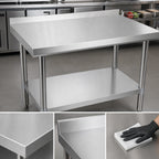 Thumbnail image #3 for BK Resources SVTR-7230 72" x 30" Stainless Steel Work Table with 1-1/2" Rear Riser and Adjustable Undershelf