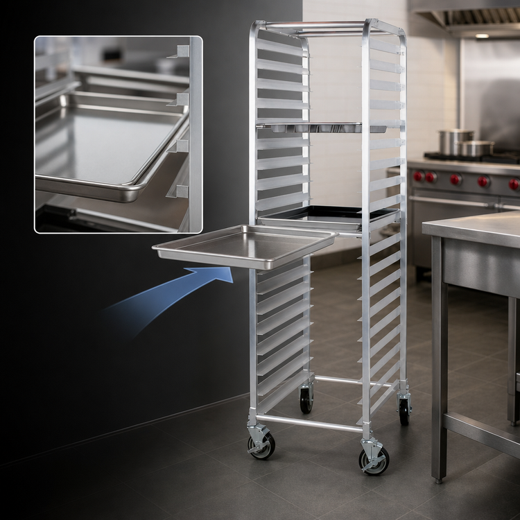 Product image #3 for Steel Works Stainless Aluminum End-Load Sheet Pan Rack, 20-Pan Capacity, 69-Inch High