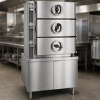 Thumbnail image #3 for Crown GC-3 Three Compartment Full-Size Gas Pressure Steamer with Cabinet Base
