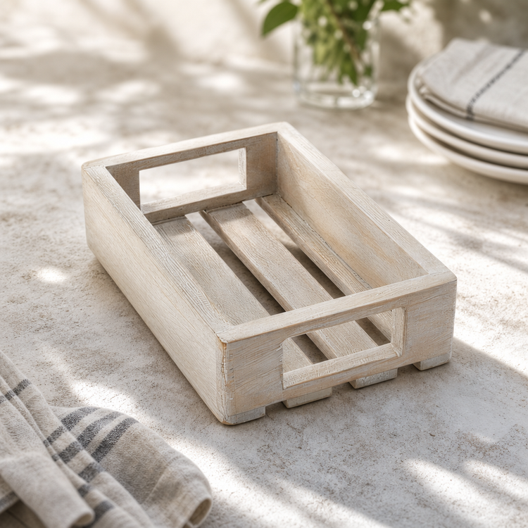 Product image #4 for American Metalcraft Sun-Bleached Rectangular Wooden Serving Crate, 10-1/8-Inch Long