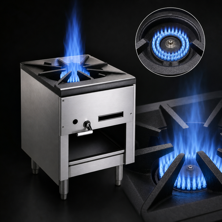 Product image #3 for American Range Single Jet Burner Gas Stock Pot Burner with Cabinet Storage, Stainless Steel