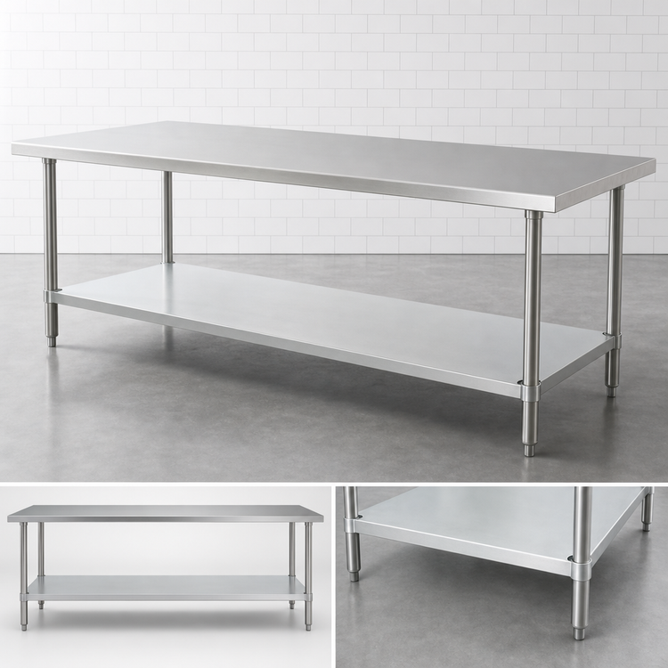 Product image #3 for Advance Tabco Galvanized Work Table Undershelf for 84"W x 24"D Tables