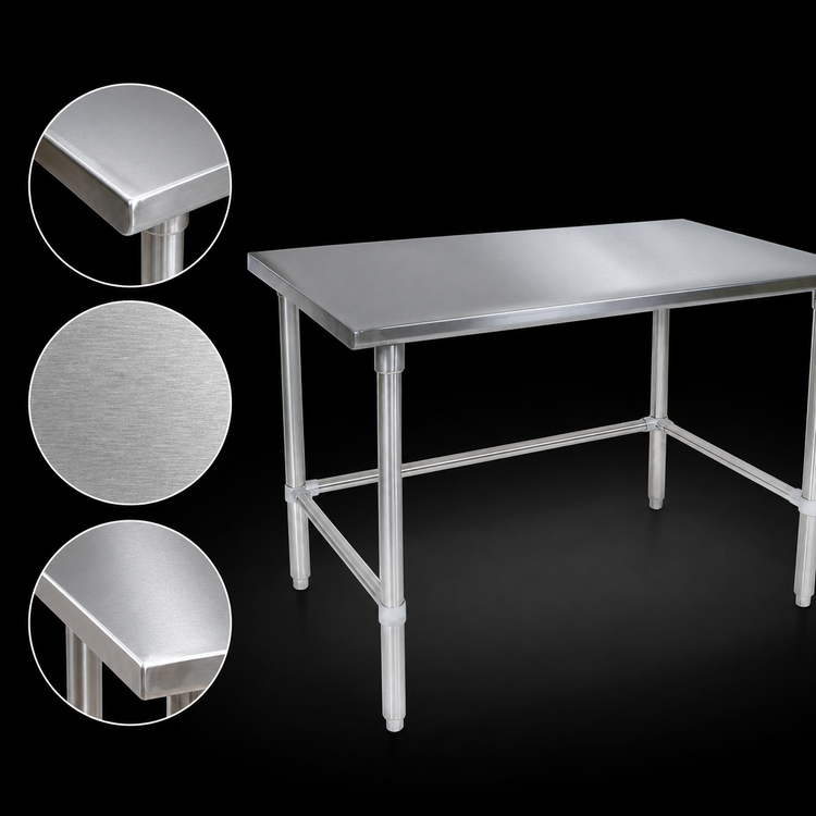 Product image #3 for John Boos Stallion 72" x 36" 14-Gauge Stainless Steel Flat Top Work Table with Safety Edge