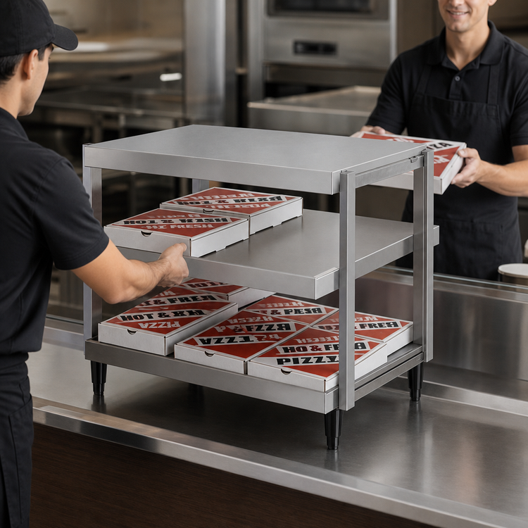 Product image #3 for Hatco Glo-Ray Countertop Pass-Thru Pizza Warmer with Double Slant Shelf and Incandescent Lighting, 48 Inch x 18 Inch Deep