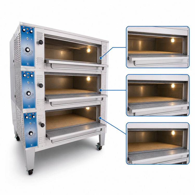 Product image #3 for Bakers Pride Super Deck Series Electric 3-Deck Pizza Deck Oven with 38 x 36 x 7-Inch Cavities