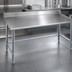 Thumbnail image #3 for Eagle Group Budget Series 72-Inch x 24-Inch 430 Stainless Steel Work Table with 4-1/2-Inch Backsplash and Galvanized Tubular Base