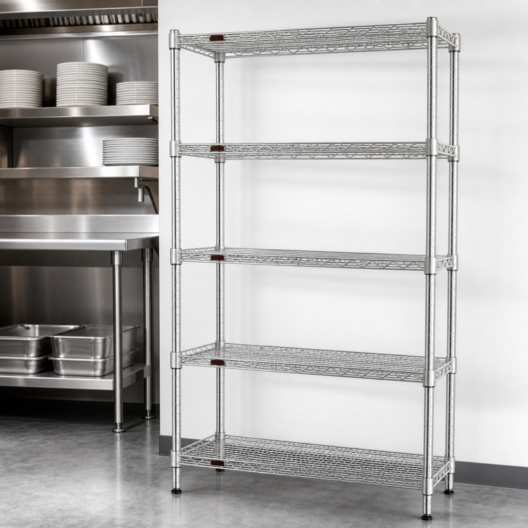 Product image #3 for Eagle Group 5-Tier Starter Wire Shelving Unit, 30W x 18D x 74H, Stainless Steel Finish