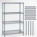 Thumbnail image #3 for Quantum Stationary Wire Shelving Starter Kit, 42 x 21 x 86 Inches, Gray Epoxy Antimicrobial Finish