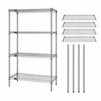 Thumbnail image #3 for Quantum WR86-2142C 86-Inch Chrome Wire Shelving Starter Kit, 4 Shelves and 4 Posts, 42"W x 21"D