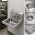 Thumbnail image #3 for Wall-Mounted Stainless Steel Hand Sink with 4-Inch Mixing Faucet