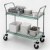 Thumbnail image #3 for Quantum 48 x 24 Inch 2-Shelf Open Base Green Epoxy Antimicrobial Utility Bus Cart