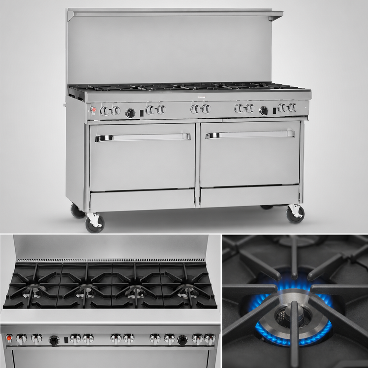 Product image #3 for Southbend Ultimate 60-Inch Commercial Gas Restaurant Range with 4 Open Burners, 36-Inch Charbroiler, Standard Oven, and Convection Oven