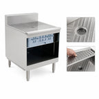 Thumbnail image #3 for Eagle Group 1800 Series WBGR12-18 Underbar Glass Rack Storage Unit, Recessed Worktop, 12"W, 304 Stainless Steel, Open Front Cabinet