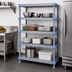 Thumbnail image #3 for Quantum Millenia All-Polymer 4-Shelf Shelving Unit with Dunnage Stand, 60W x 21D x 74H, Gray