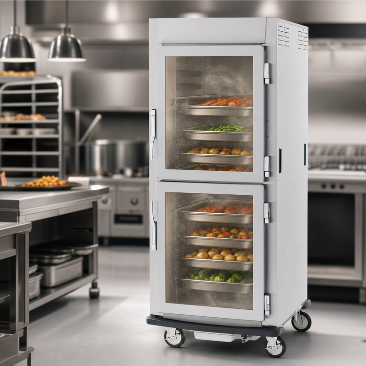 Product image #3 for Metro C5 9 Series Full-Height Pass-Thru Controlled Humidity Heated Holding & Proofing Cabinet with Glass and Solid Dutch Doors, 17-Pan