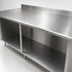 Thumbnail image #3 for Advance Tabco Special Value Series 96 Inch x 24 Inch Stainless Steel Open Base Work Table with 5 Inch Backsplash