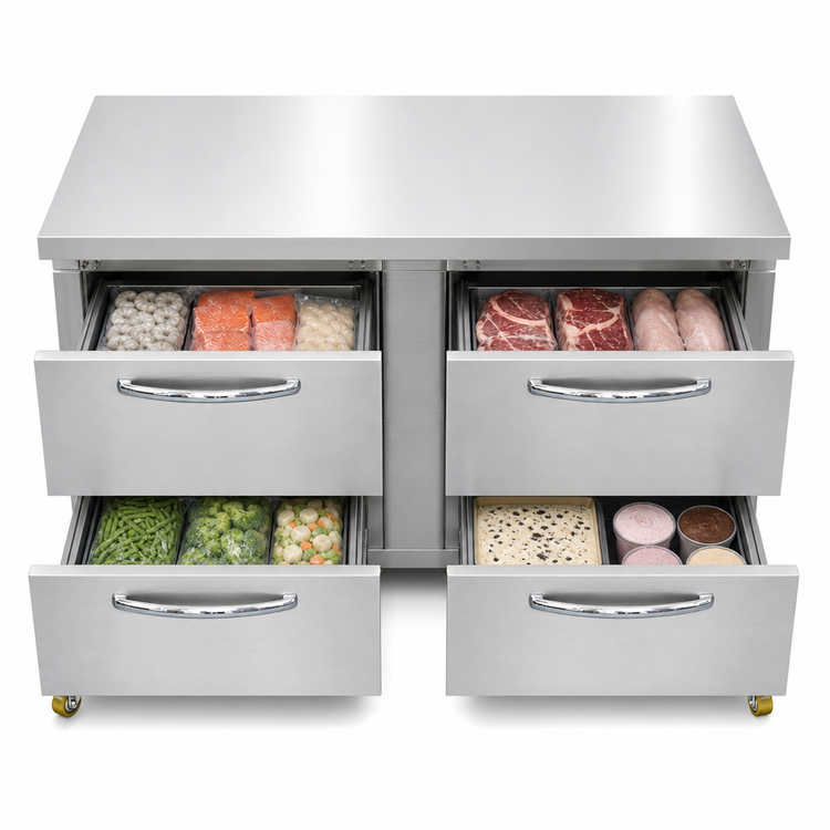 Product image #3 for Continental Refrigerator SWF60N-U-D 60" Two-Section Undercounter Freezer with Drawers