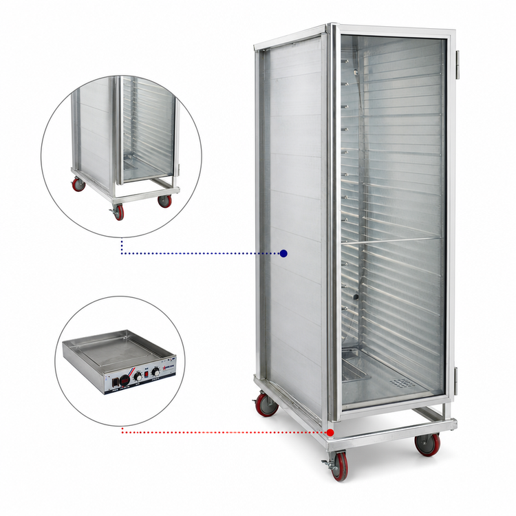 Product image #3 for Omcan Heated Proofing Cabinet, Cabinet Only, Non-Insulated, 35 Full-Size Sheet Pan Capacity