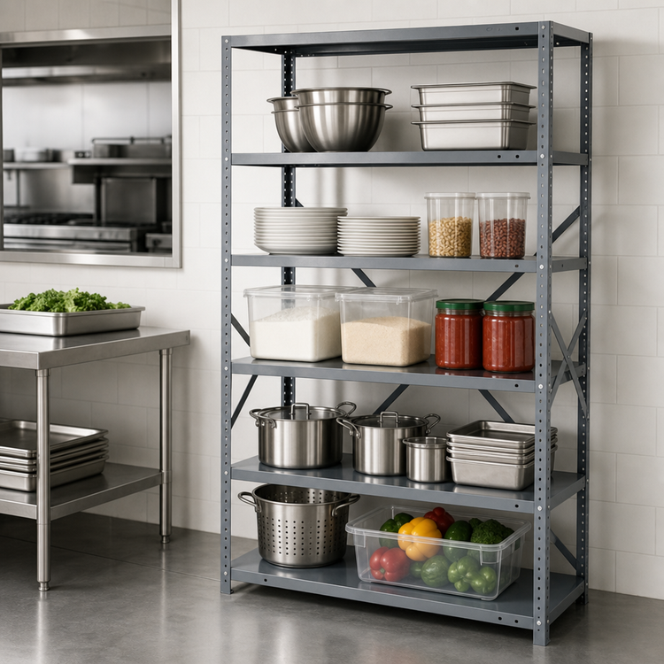 Product image #3 for IRONMAN Stationary 5-Shelf Open Steel Shelving Unit, 18 x 36 x 75 Inches