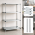 Thumbnail image #3 for Quantum Solid Shelving Starter Kit, 54W x 14D x 74H Inches, Galvanized Steel Shelves, Chrome Posts