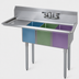 Thumbnail image #3 for BK Resources Three-Compartment Convenience Store Sink with Left 15-Inch Drainboard