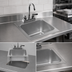 Thumbnail image #3 for Glastender Drop-In Stainless Steel Hand Sink with Low-Lead Gooseneck Faucet, 14 x 15 Inch